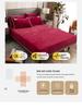 Solid Color Crystal Velvet Fitted Sheet Set - Single Piece Bed Sheet with Mattress Protector