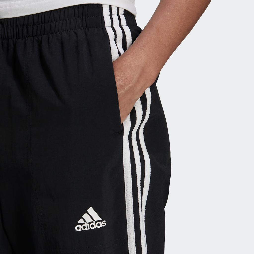 Adidas Striped Woven Tapered Casual Nine-Point Retro Sports Pants Women Pants Black HC9155