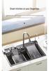 Large Single Bowl Kitchen Sink: 304 Stainless Steel Digital Display with Nano Honeycomb & Waterfall Features