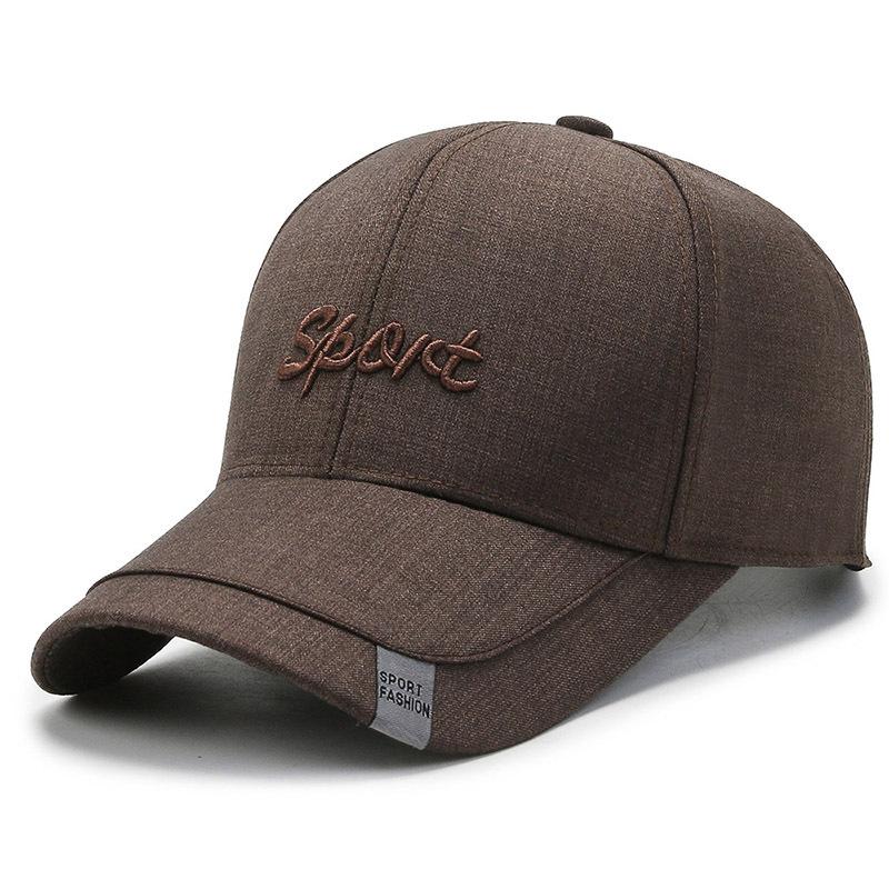 Hat Men's Middle-aged Cotton Baseball Cap Versatile Embroidered Sun Hat Spring and Autumn Dome Bent Cap