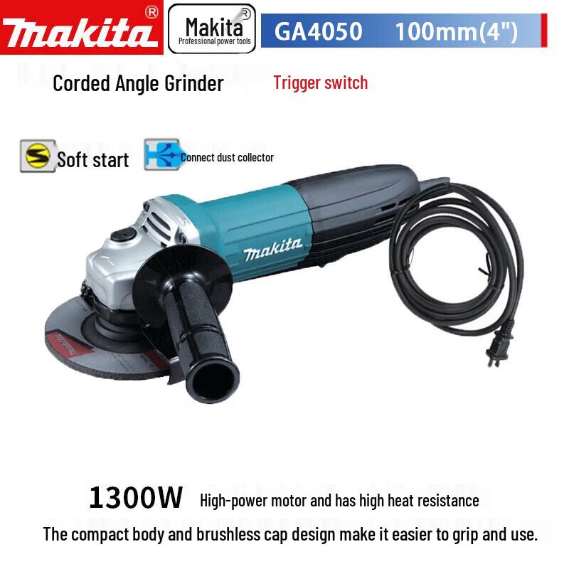 

Makita GA4050 100mm Corded Brushless Angle Grinder CN plug (adapter included)