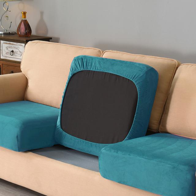 

Высококачественный бархатный чехол для подушки на сиденье дивана, эластичный L-образный чехол для дивана, съемный чехол для кресла, отдельные чехлы для подушек Back Cushion Cover синий