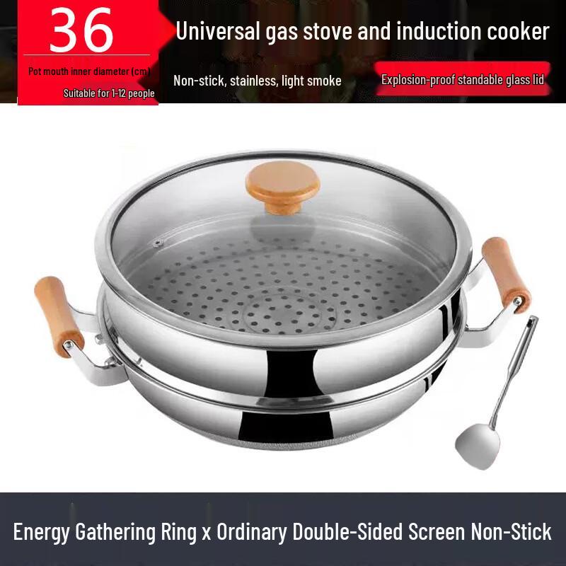 Zhuchuang Jingpin 36cm Stainless Steel Non-stick Wok