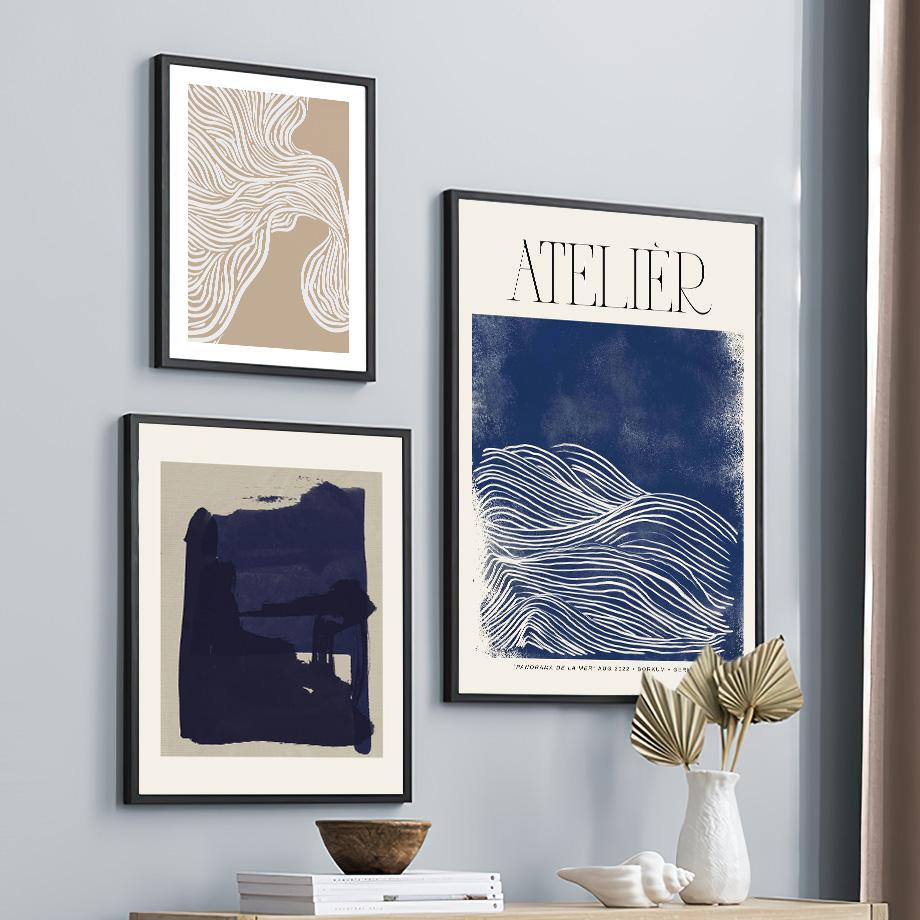 Abstract Blue Vintage Posters And Prints Matisse Line Girl Wall Art Canvas Painting Hotel Bar Pictures Living Room Home Decor