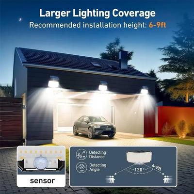 Außen Solar Wandleuchten Bewegungssensor Licht 234LED Sicherheitslicht Wasserdicht Weitwinkel Fernbedienung Wand Schuppen Gartenlicht