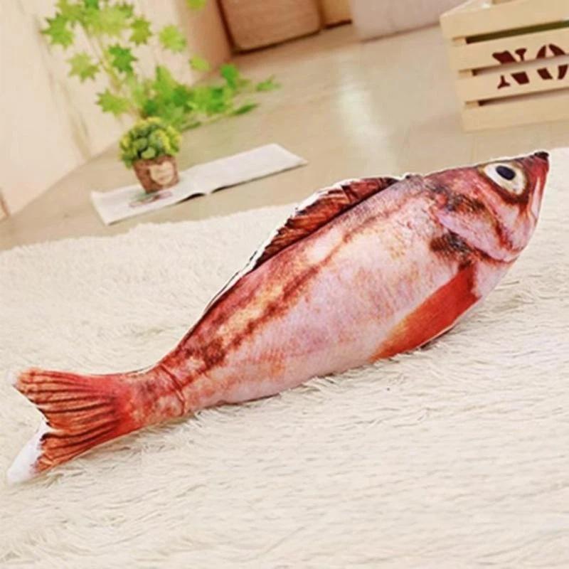 Realistisches Katzenminze-Fisch-Stofftier 1 Stück Weich Kaubar Zahnpflege Haustierspielzeug für Katzen Langeweile lindern Perfekt für Haustiergeschenke