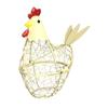 Chicken Wire Egg Basket Fruits Vegetables Rack Small Living Room Decor Decorative Egg Holder Chicken Shape Design Ornament