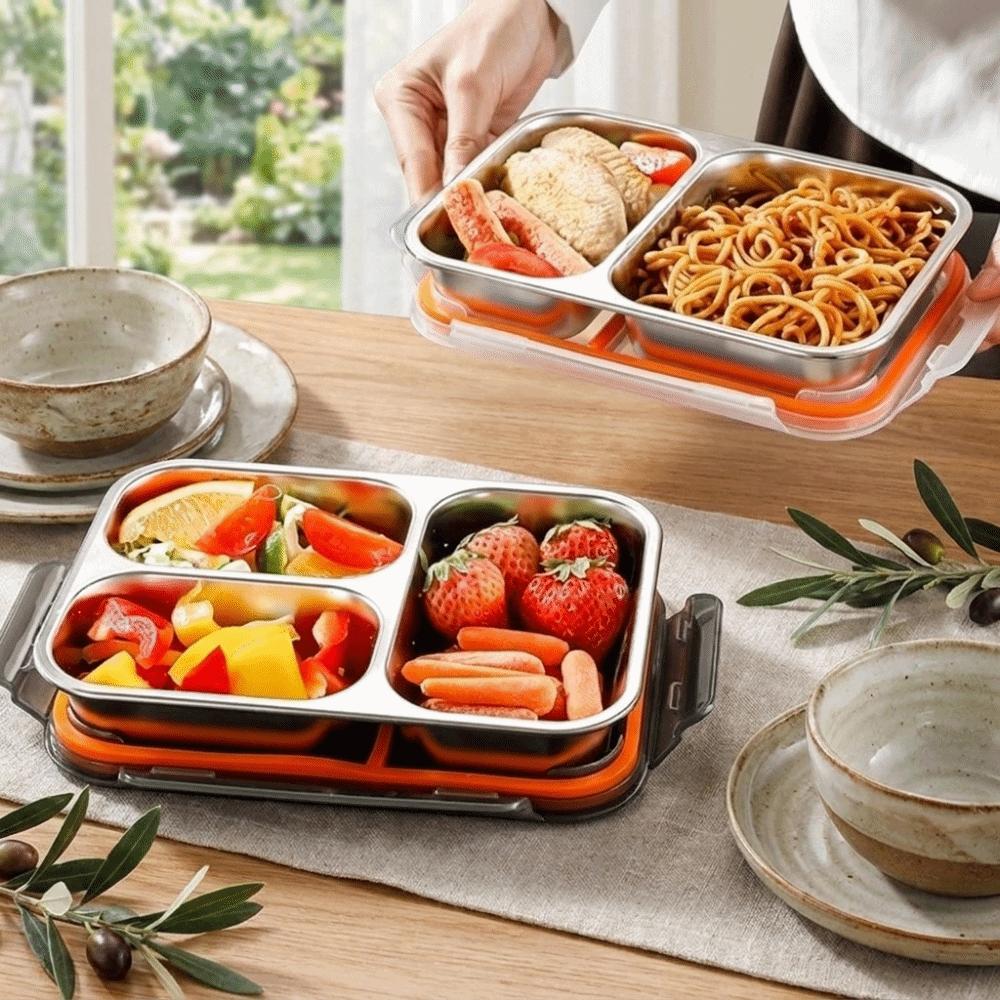 2/3 Grids Food Storage Container Microwave Safe Meal Prep Container Food Divided Box  Picnic