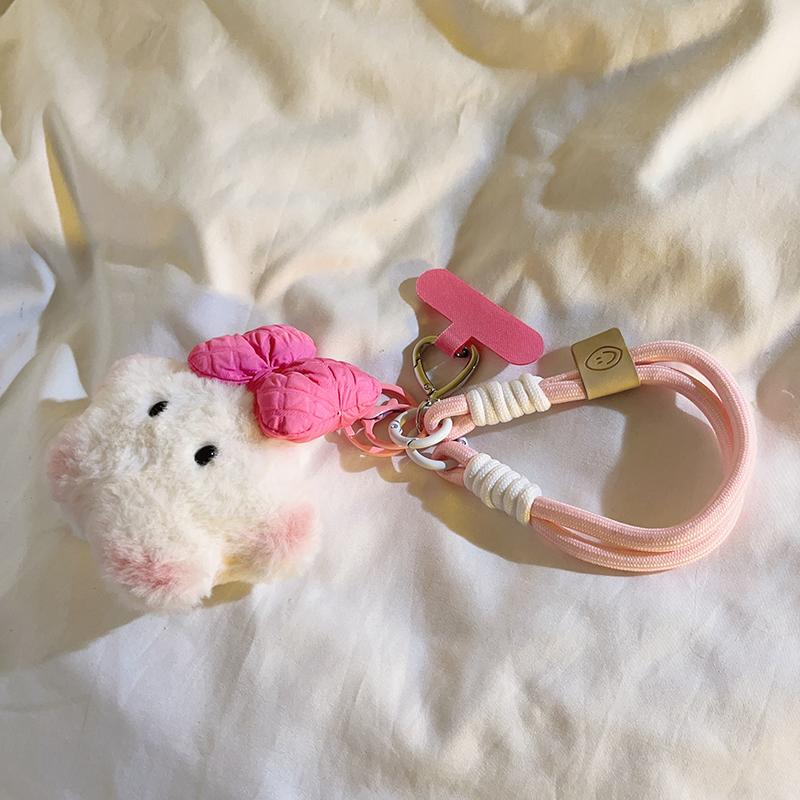 

Trendy Fluffy 3D Star Cat Lanyard - Phone Case Charm, Fits DIY Keychains/Earphone Cases, Cute Girly Wristband Accessory