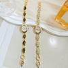 Ladies Vintage Bracelet Watch Retro Oval Dial Quartz Wristwatch Elegant Faux Gemstone Dress Watch for Office Date Party