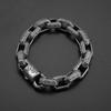 Titanium Steel Punk Style Mens Bracelet With Retro Geometric Black Oxidized Antique Finish