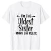 Sister Rules Gifts T Shirts Sweet Fashion Women Tshirt Funny Oldest Middle Youngest Sister Tees Sarcastic Sibling Matching Shirt