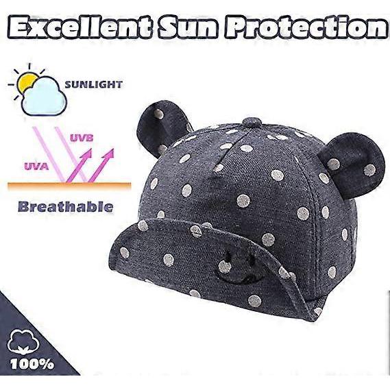 Dww-Marin-Polka Coton Bb Casquette 12  24 Mois Pour Fille Garon Enfant Chapeau De Soleil Casquette De Rglable Printemps T Automne