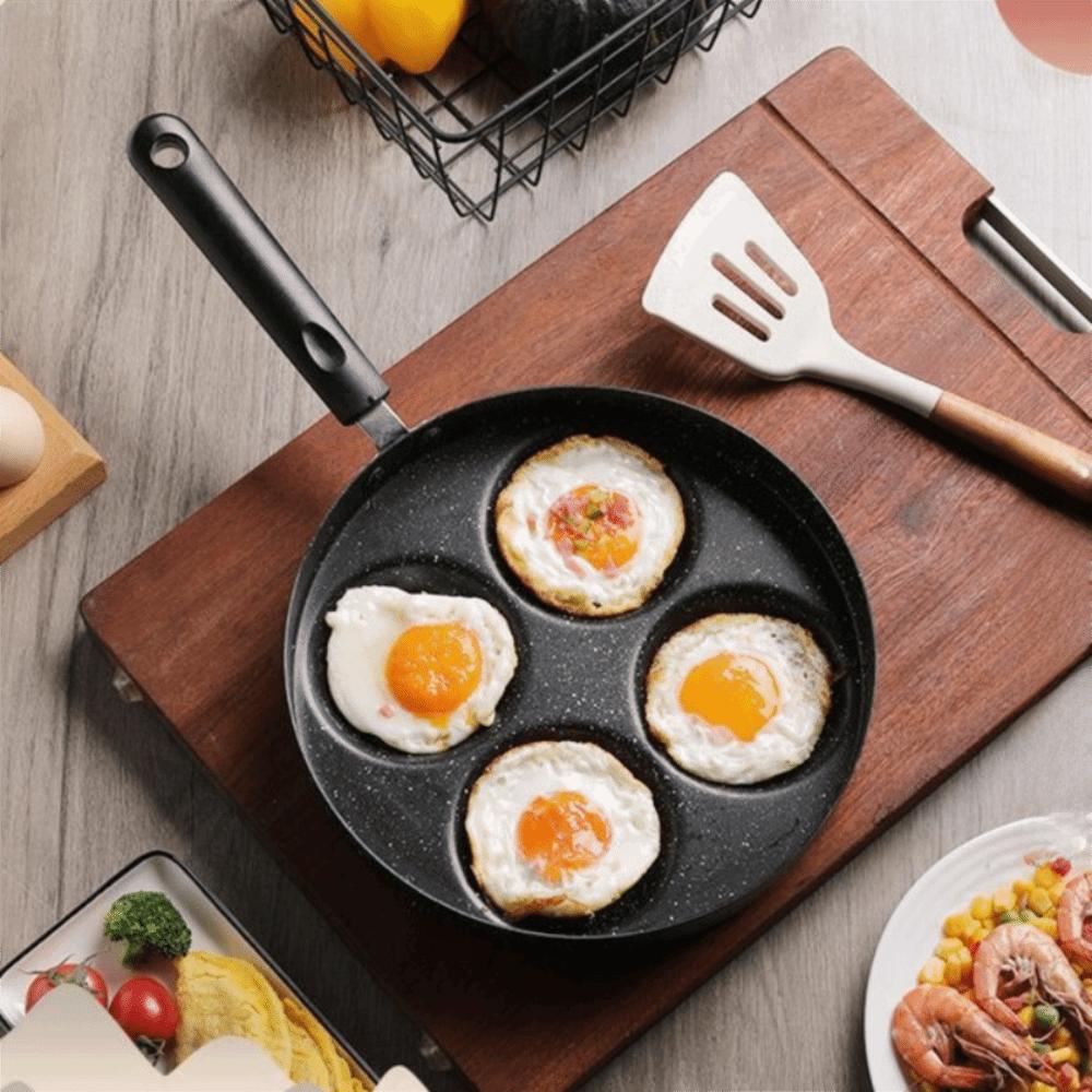 4 Hole Breakfast Egg Pan Round Egg Cooker Durable Egg Frying Pan  Burger Shop