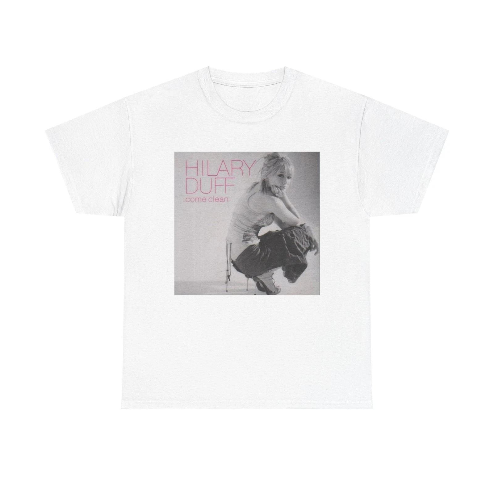 

Hilary Duff Vintage Album Poster Tshirt Hot Sales Men and Women Summer Cotton Clothing Fashion Y2K Short Sleeves Street Wear M