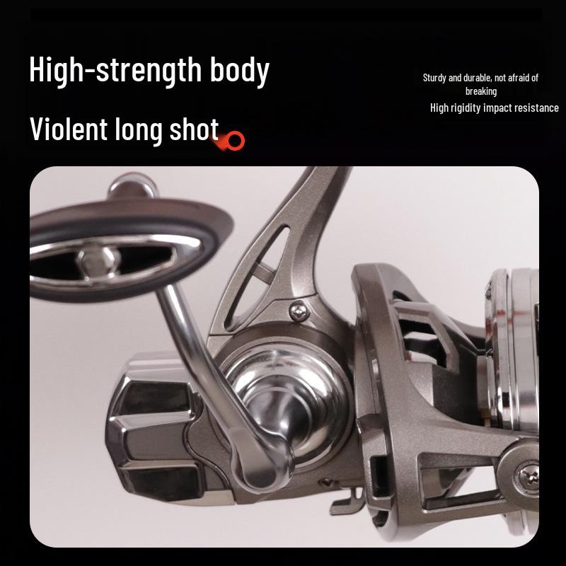 Long Cast Big Game Spinning Reel with Metal Spool & Zero Gap Anchor Rod Fishing Reel