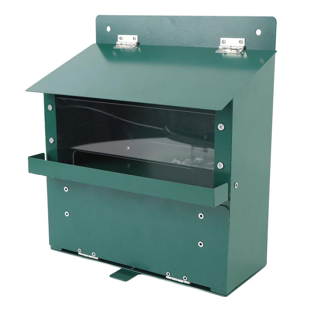 Futterautomat, Metall Futterautomat mit transparenter Acrylplatte Haustier-Picknicktisch Zusammengebaute Futterbox für den Außenbereich Garten