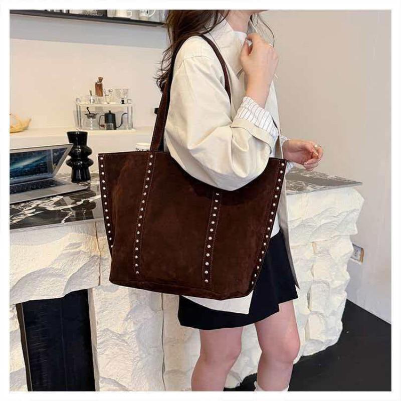 

Vintage High-end Deerskin Velvet Bag Women s All-matching Single Shoulder Underarm Commuter Portable Tote 34x13x34