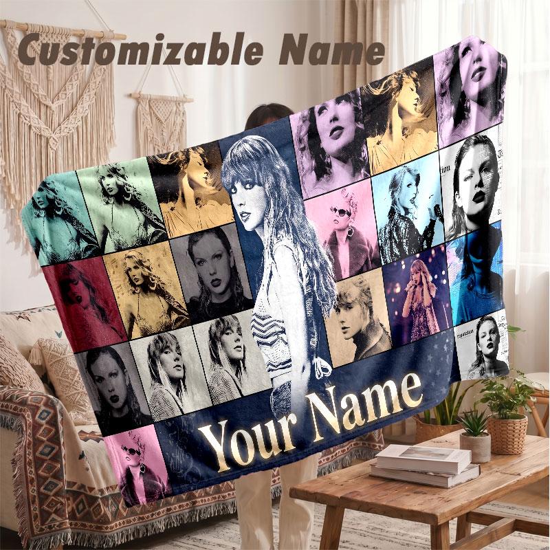 Custom Name Flannel Blanket,Taylor Swift Lightweight Warm Bed Blanket For Couch & Holiday Gift