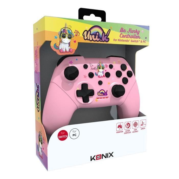 Manette filaire - be funky - licorne - 3 m - compatible pc - ergonomique