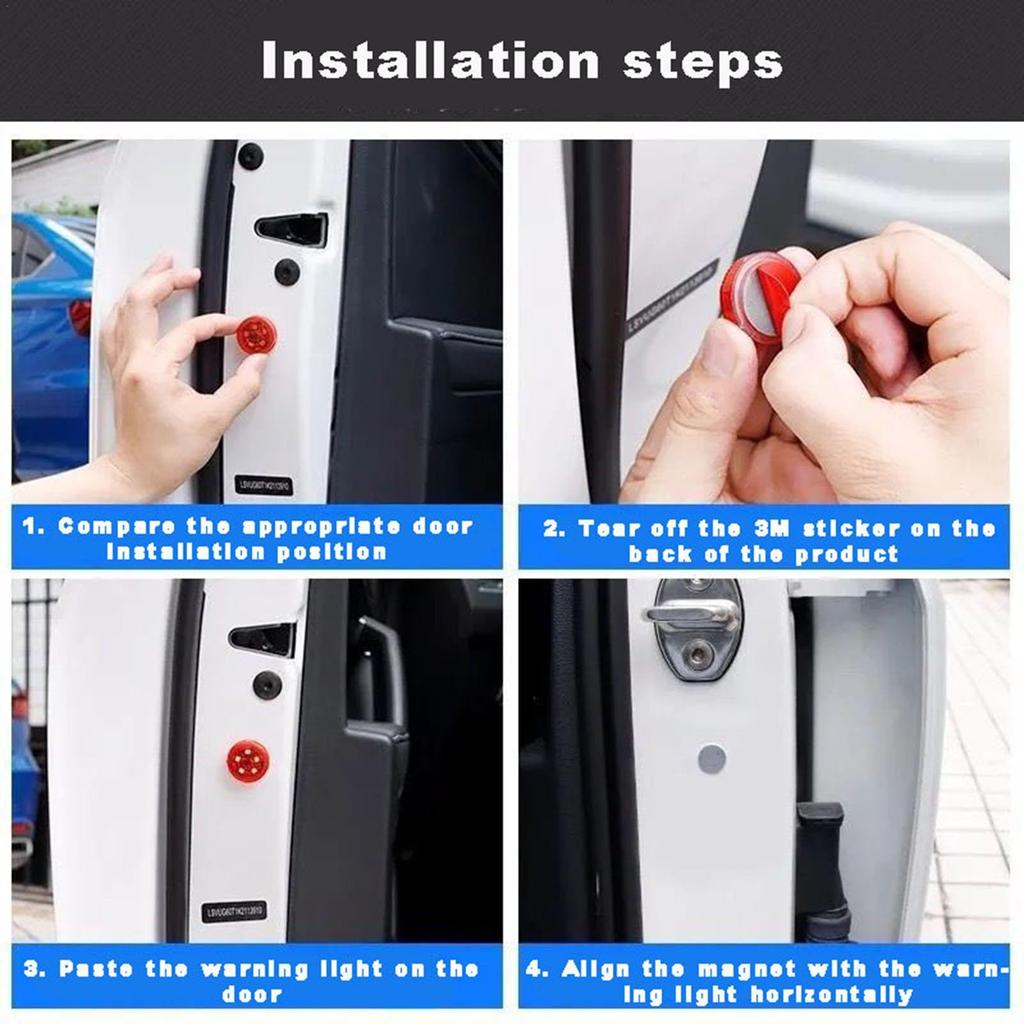 Car Door Warning Light - Car Door Safety LED Warning Light, Safety Light, Strobe