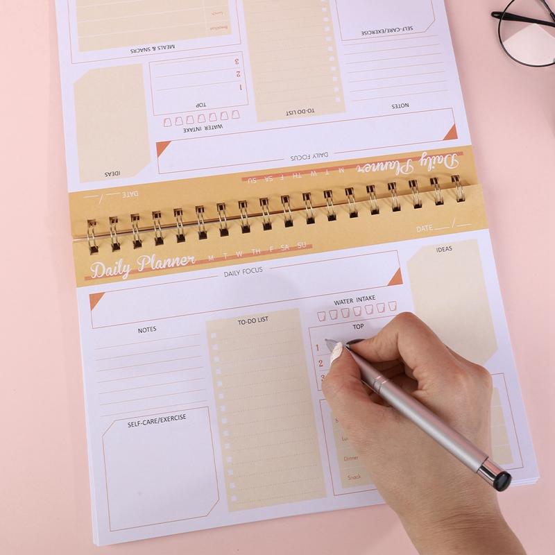 Coil Planner Cartoon Portable Week Plan Time Management Agenda Task List Note Student School Study Stationery