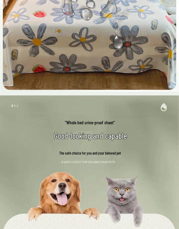 Copriletto Impermeabile a Quadri Blu Resistente ai Gatti: Repellente per Urina e Peli.