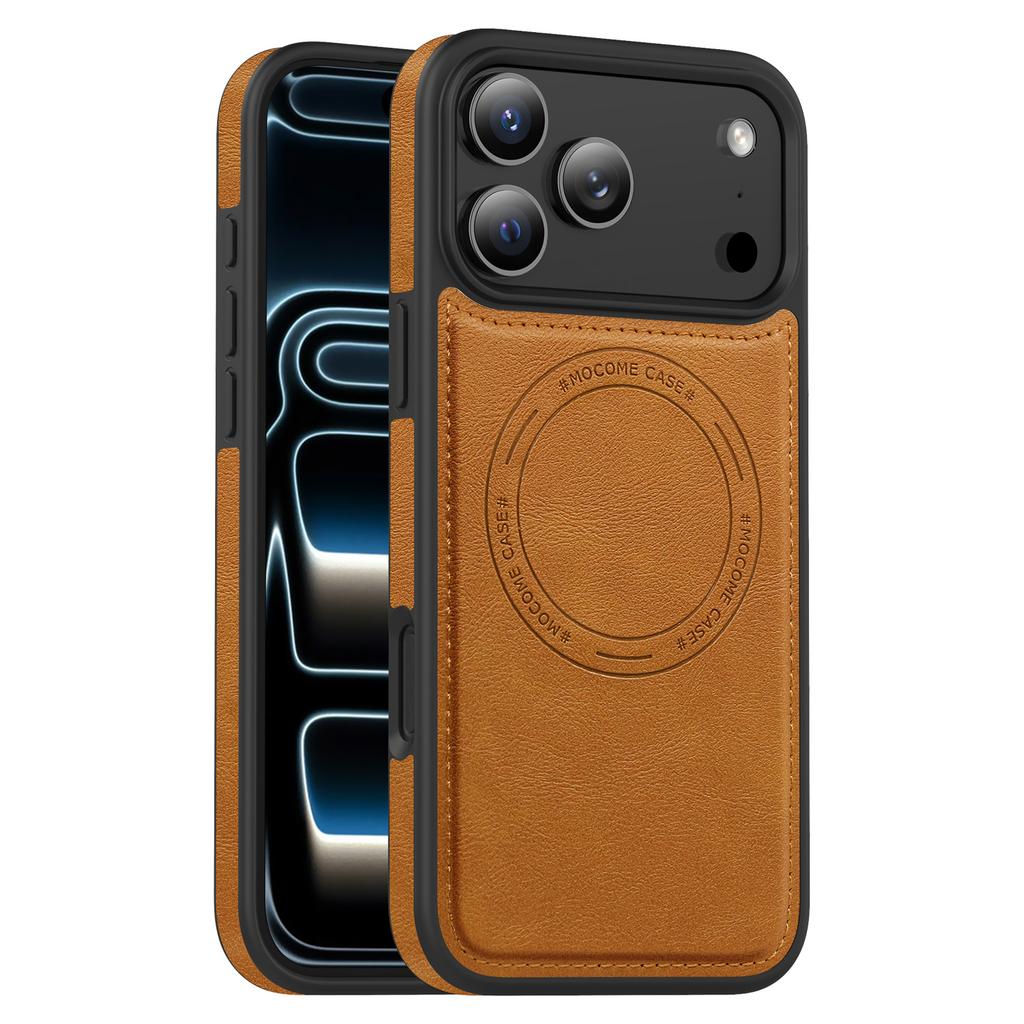 For iPhone 17 Pro Max Case Compatible with MagSafe Leather Back Phone Cover