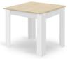 Set Of Np Table 80X80Cm Sonoma Oak + White + 4 Wat White Chairs / Natural Legs