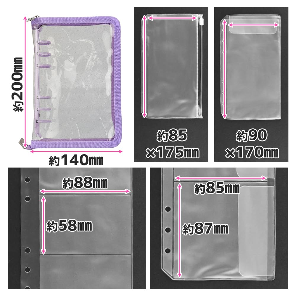Acrylic Stand A6 Acrylic Stand Includes 4 Perfect for Collecting and Carrying Around File, Size, Storage, Refills, (Purple)