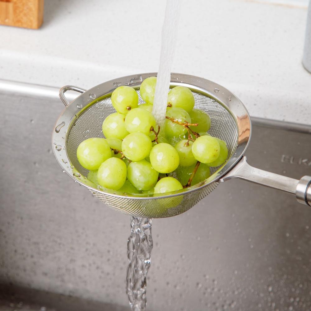6 Inch Stainless Steel Fine Mesh Strainer Rinse Strain Drain Sifter Kitchen Tool Dishwasher Safe Durable Construction