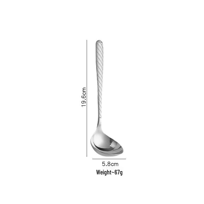 304 Stainless Steel Thickened Ladle - Large Deep Head for Soup, Hot Pot, or Porridge, with Slotted Design for Easy Straining in Household Use