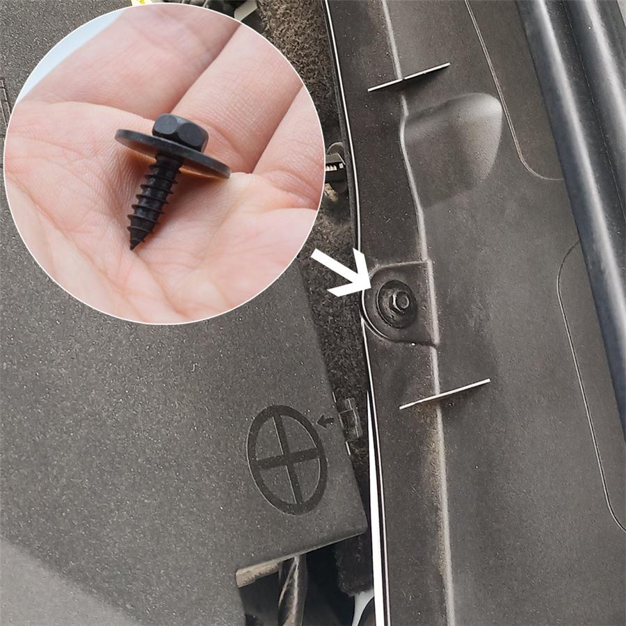 100Pcs Screws Metal Car Body Fender Bumper Retainer Clips Black Phosphate Finish