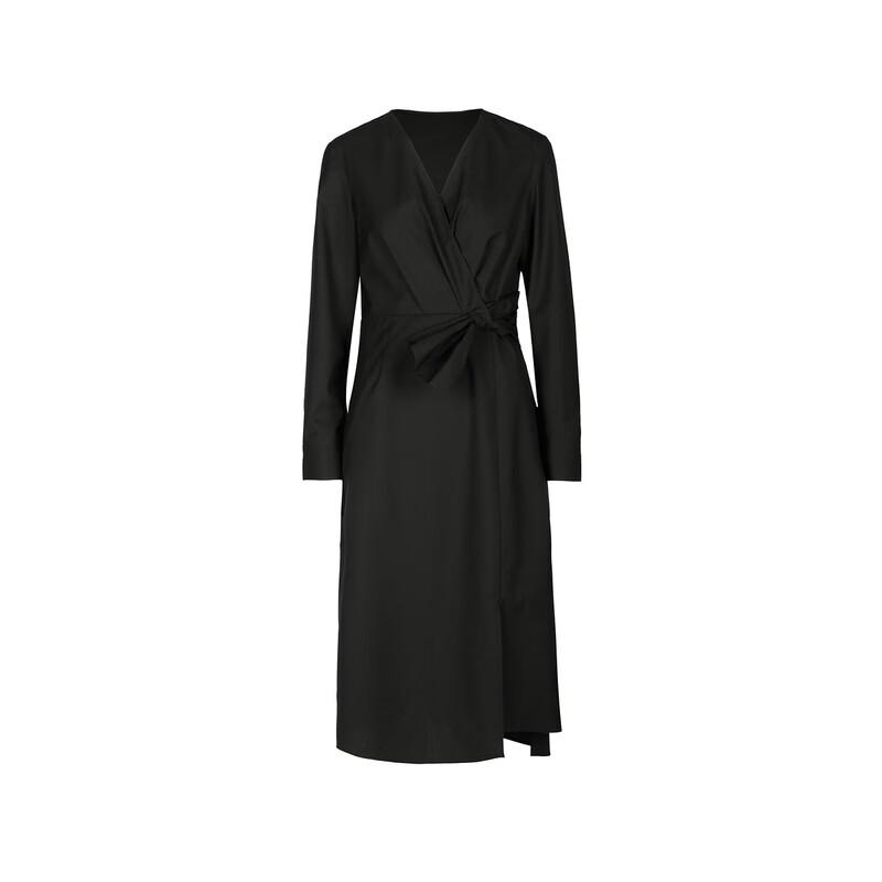 Less 2023 Spring V-Neck Slit Long Sleeve Dress