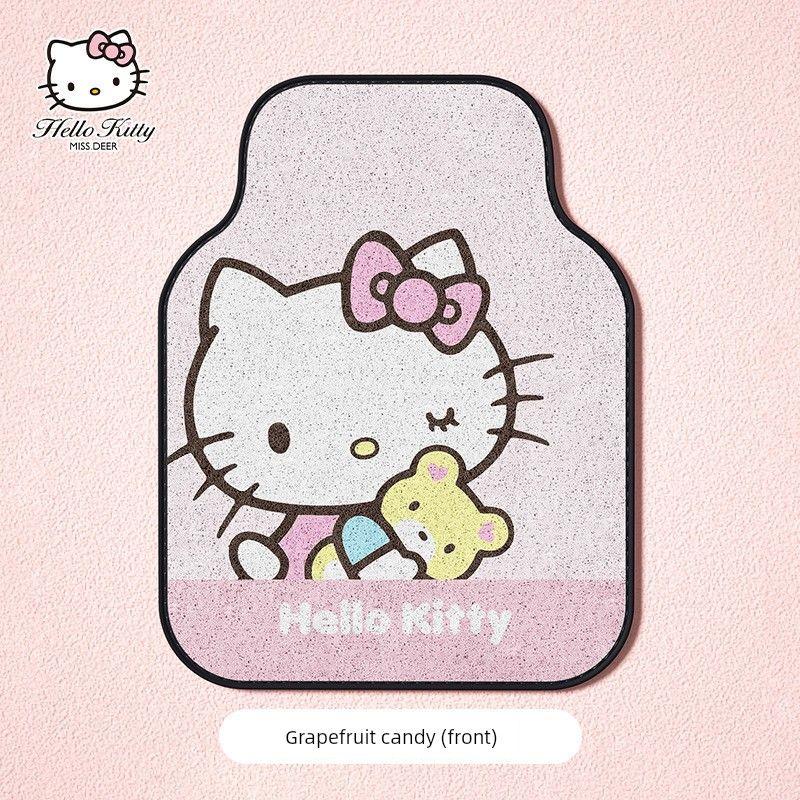 Hellokitty Car Foot Mat Filiform Pad Single Piece Neutral Protective Car Non Slip Carpet Foot Mat Anti-Dirty Mat
