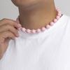 Handmade Pink Acrylic Beaded Necklace Fashion Choker Necklace Neck Chain Simple Clavicle Chain Statement Jewelry