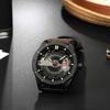   Men Watch Business Multifunctional Quartz Watch for Men Women Daily Use Stylish   Alloy Case PU Lther Strap 47mm   Black Blue Red Grey Oran