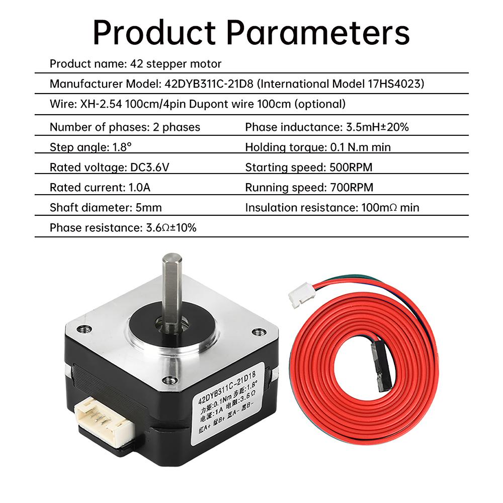 42 Stepper Motor 17HS4023 42DYB311C-21D8  For CNC Laser Engraving Machine 3D Printer 1.8 Degree  Motor