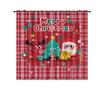 2pcs Christmas Snowman Checkered Print Blackout Curtains Multi Size Living Room Insulation Holiday Decoration Easy Installation