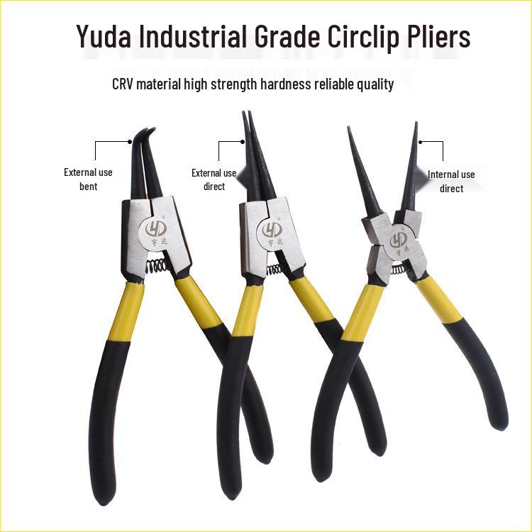 Yuda 7 Multi-Use C-type Circlip Pliers for Inner & Outer Rings Yuda Outer Bend Snap Ring Pliers
