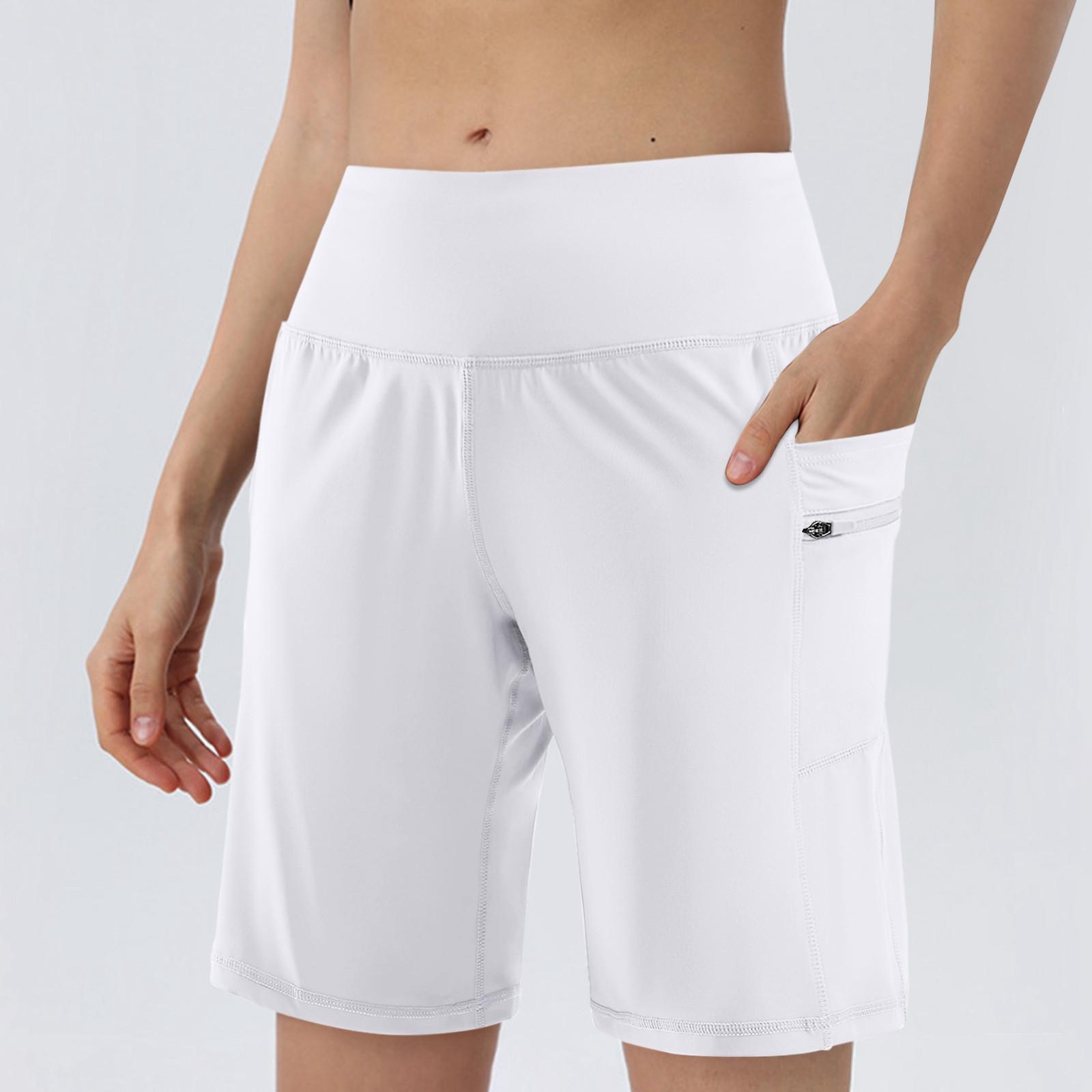 

Женские шорты для бега, спортивные шорты для активного отдыха с карманами XL белый
