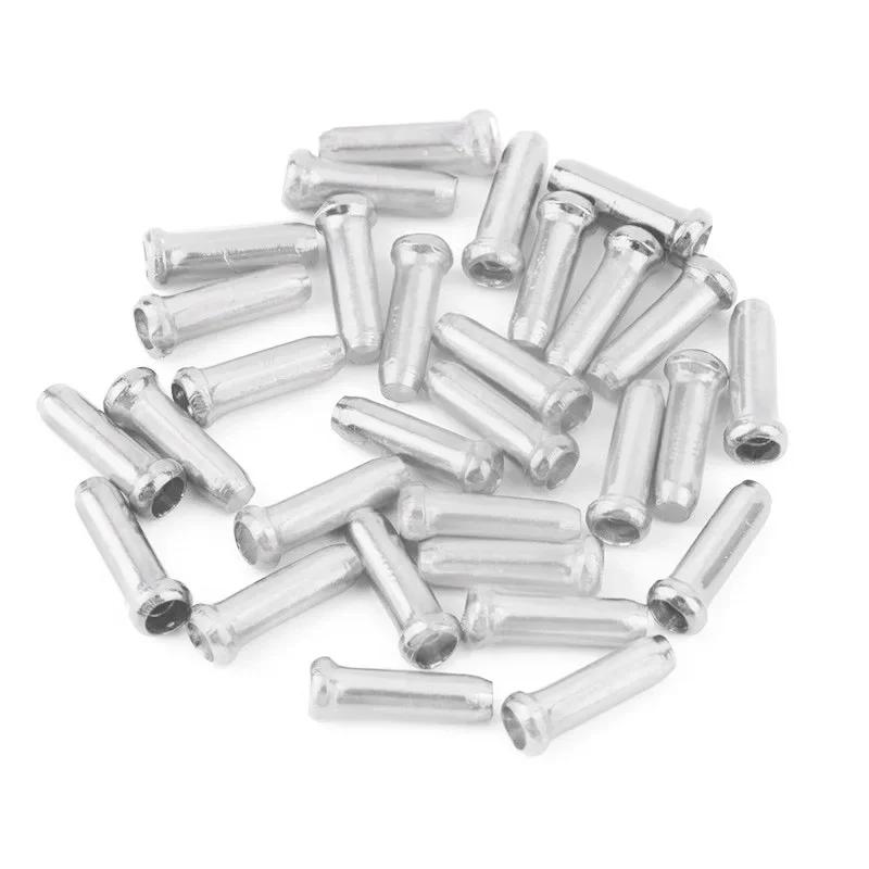 

50Pcs Aluminum Alloy Bicycle Cable End Caps Bike Wire End Caps Brake Derailleur Shifter Cable Tips Crimps MTB Bike Accessories