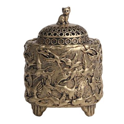 Vintage Serie Antiek Messing Sandelhout Wierookbrander Kraan Kat Hoes Wierookbrander Huisdecoratie Bureaudecoratie Accessoires Beeldjes