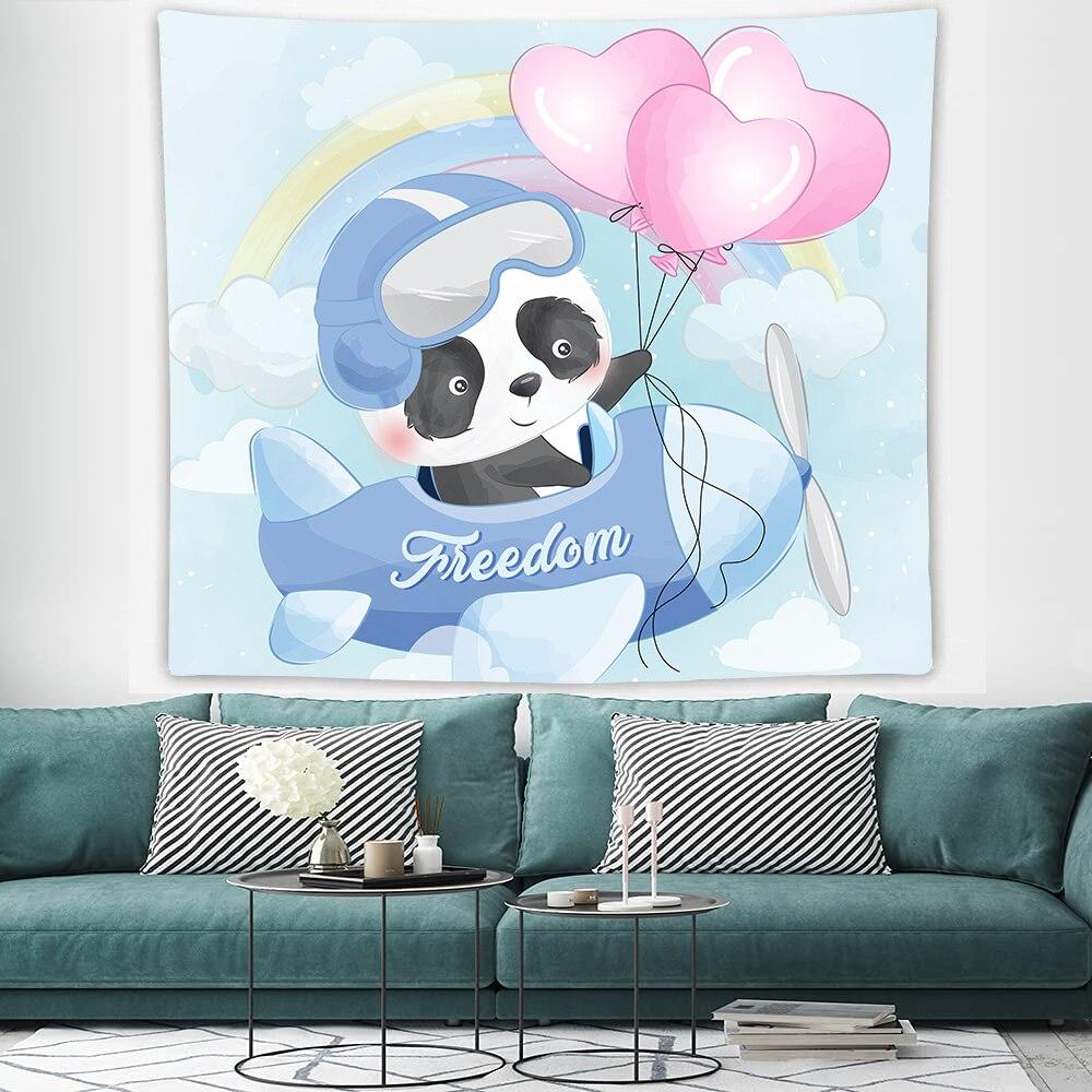 Cartoon Animal Tapestry For Children Boy Girl Bedroom Decoration Birthday Gift Cute Swan Bear Wall Hanging Kawaii Wall Tapestry