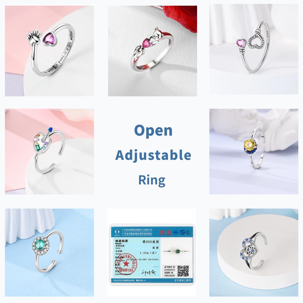 Blue Eyes Adjustable Ring Copper Authentic Elephant Turtle Lotus Infinity Love Open Rings Ideal For Women Wedding Jewellery