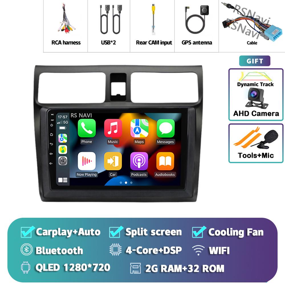 Android 15 Carplay Auto 2K Screen Car Radio Multimedia Player For Suzuki Swift 2003 - 2010 Autoradio GPS Stereo 2din Head Unit