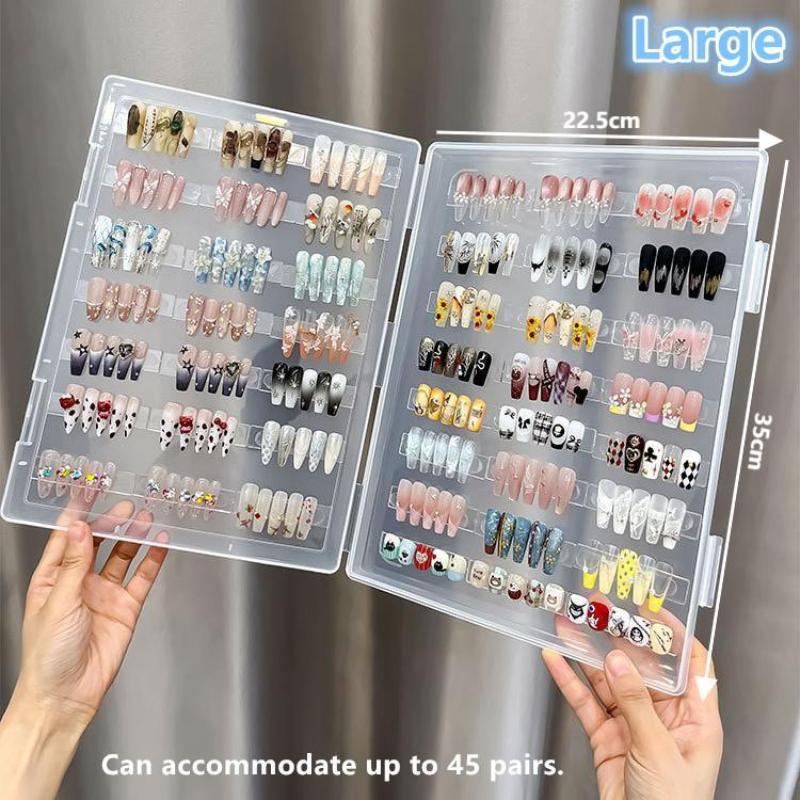 Nail Tips Display Book Nail Art Showing Shelf Box For 20/32/45 Set Press On Nails Gel Polish Tips Storage Board
