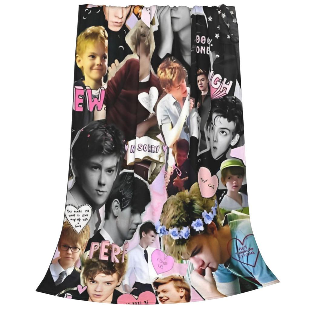 Thomas Brodie Sangster Collage Knitted Blankets Fleece Throw Blankets Home Couch Portable Lightweight Bedsprea