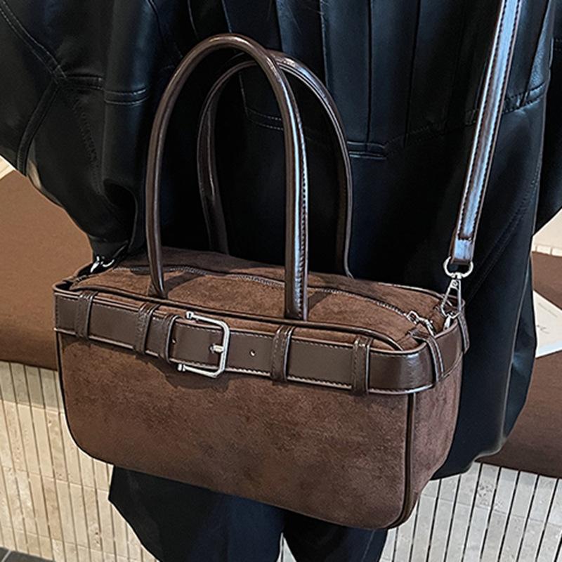 Women's bag autumn new fashion retro suede shoulder oblique span bag large capacity commuter tote bag