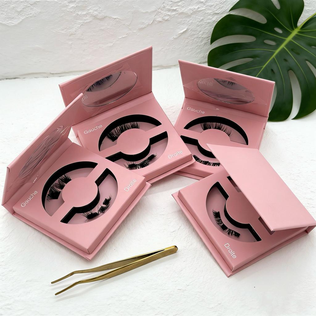 OEM Reusable Synthetic Hair Magnetic Lashes No Glue Needed Professional 3D Magnetic Eyelash 3-Step Press